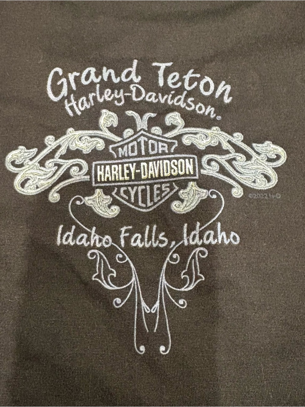Harley Davidson Black Fishnet Trim Metal Studded Women’s M Idaho Falls Teton - Picture 7 of 12